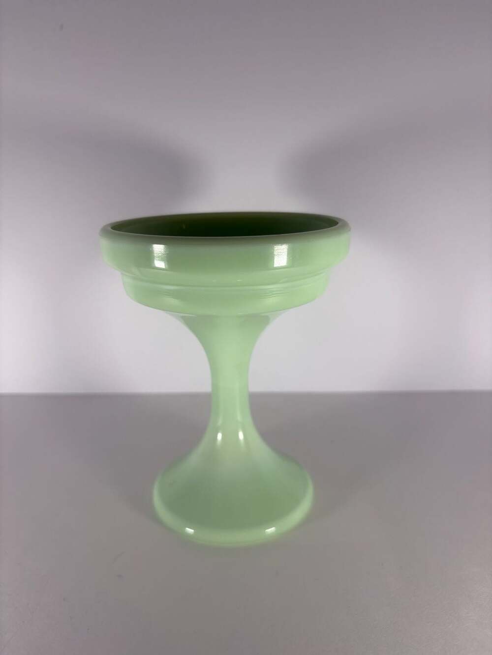 Westmoreland Glass Jadeite Green Milk Glass Pedestal Compote Bowl